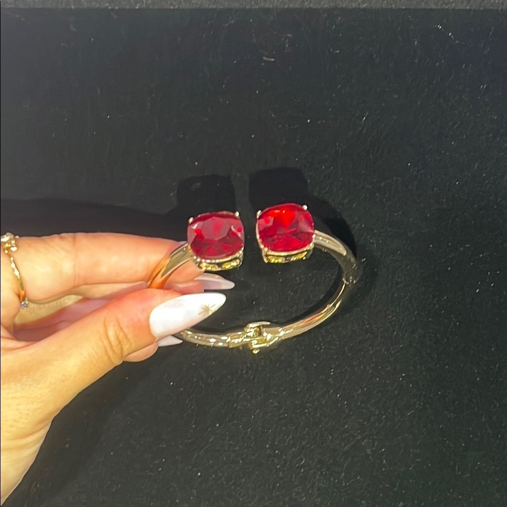 1312. Cara New York Elegant Gold and Red Stone Bracelet